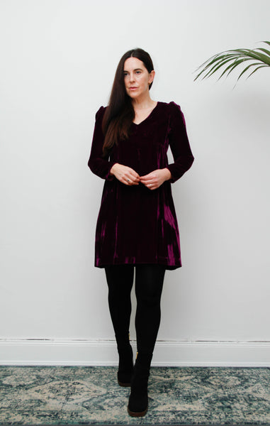 Rare 1960's Lorrie Deb Purple Magenta Velvet Mini Dress – Gothic Statement