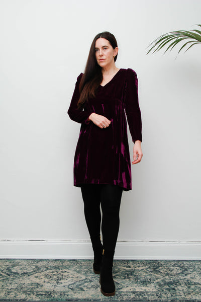 Rare 1960's Lorrie Deb Purple Magenta Velvet Mini Dress – Gothic Statement