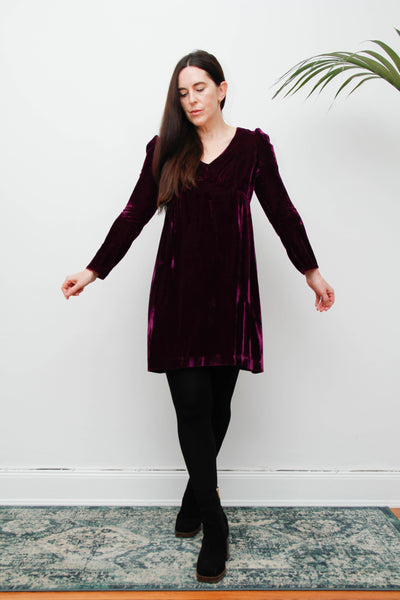 Rare 1960's Lorrie Deb Purple Magenta Velvet Mini Dress – Gothic Statement