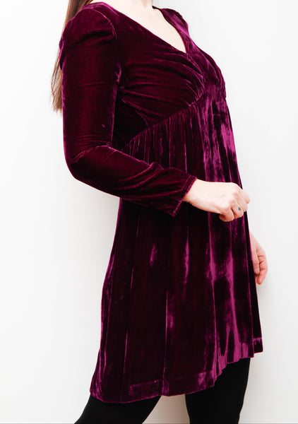 Rare 1960's Lorrie Deb Purple Magenta Velvet Mini Dress – Gothic Statement