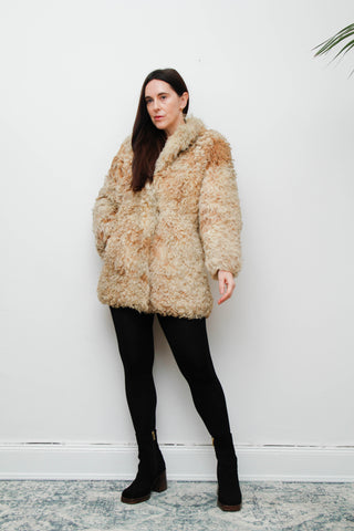 Vintage 1970s Mongolian Sheepskin Coat – Rare Statement Piece