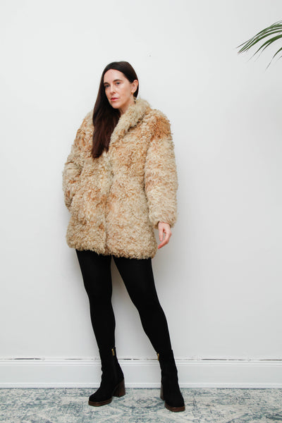 Vintage 1970s Mongolian Sheepskin Coat – Rare Statement Piece