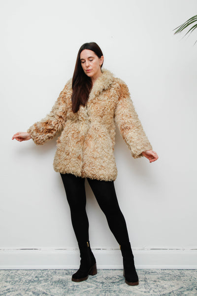 Vintage 1970s Mongolian Sheepskin Coat – Rare Statement Piece