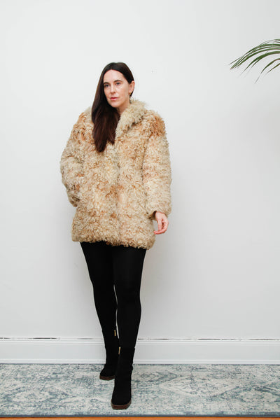Vintage 1970s Mongolian Sheepskin Coat – Rare Statement Piece