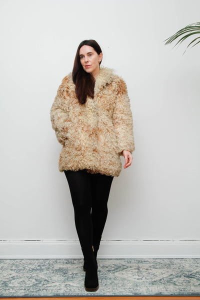 Vintage 1970s Mongolian Sheepskin Coat – Rare Statement Piece