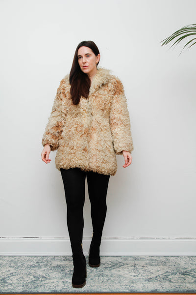 Vintage 1970s Mongolian Sheepskin Coat – Rare Statement Piece