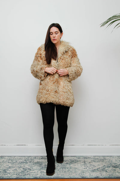 Vintage 1970s Mongolian Sheepskin Coat – Rare Statement Piece