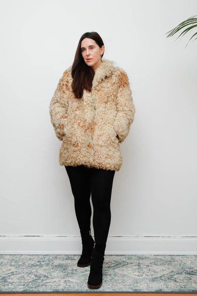 Vintage 1970s Mongolian Sheepskin Coat – Rare Statement Piece