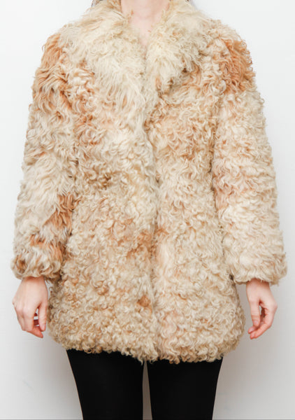 Vintage 1970s Mongolian Sheepskin Coat – Rare Statement Piece