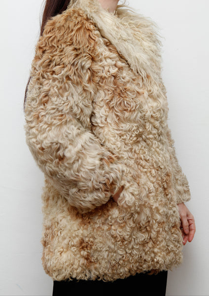 Vintage 1970s Mongolian Sheepskin Coat – Rare Statement Piece