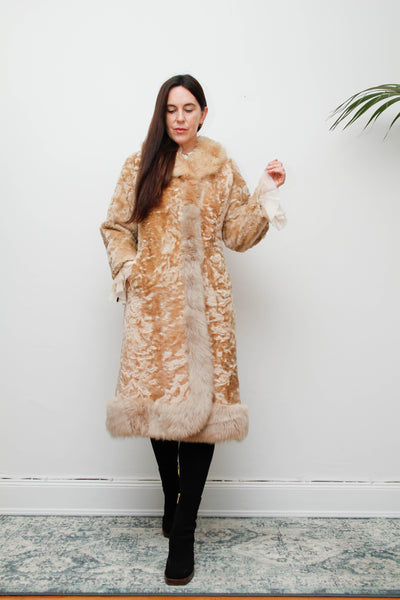 Vintage Cream Sheepskin Fur Afghan Penny Lane Princess Coat