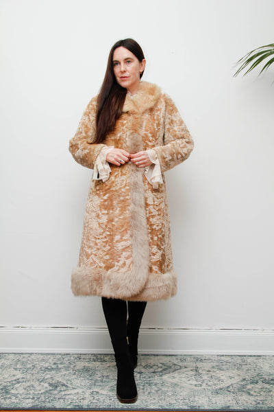 Vintage Cream Sheepskin Fur Afghan Penny Lane Princess Coat