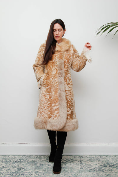 Vintage Cream Sheepskin Fur Afghan Penny Lane Princess Coat
