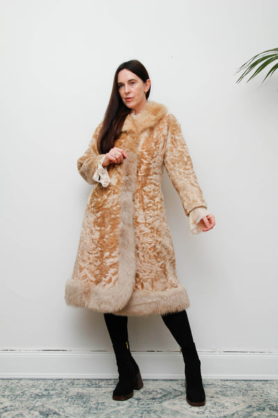 Vintage Cream Sheepskin Fur Afghan Penny Lane Princess Coat