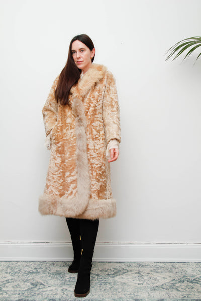 Vintage Cream Sheepskin Fur Afghan Penny Lane Princess Coat