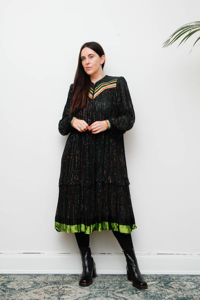 Rare Vintage Indian Cotton Gauze Dress with Balloon Sleeves