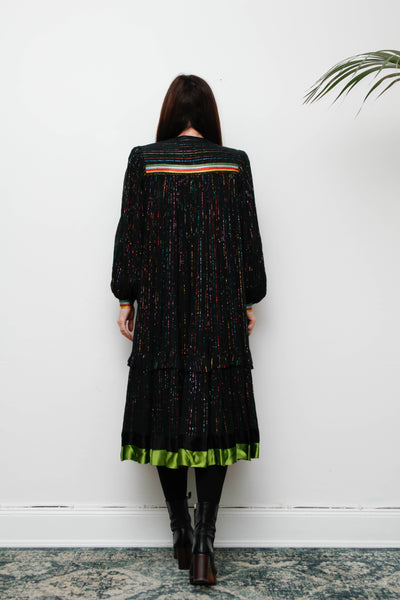 Rare Vintage Indian Cotton Gauze Dress with Balloon Sleeves