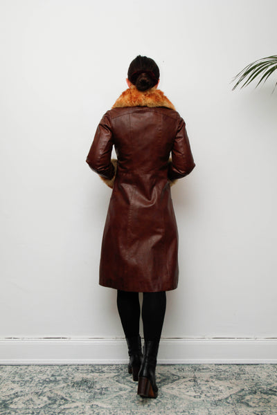 Original 1970s Afghan Sheepskin Penny Lane Coat in Classic Brown