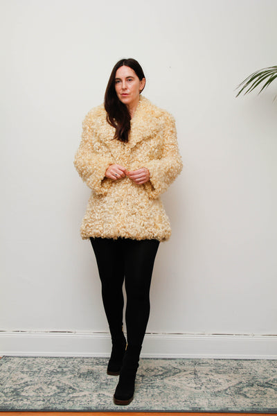 Vintage 1970s Mongolian Sheepskin Coat – Rare Statement Piece