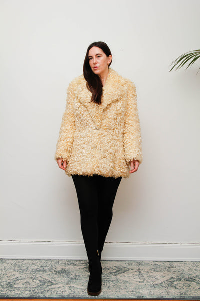 Vintage 1970s Mongolian Sheepskin Coat – Rare Statement Piece