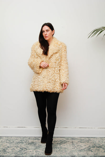 Vintage 1970s Mongolian Sheepskin Coat – Rare Statement Piece
