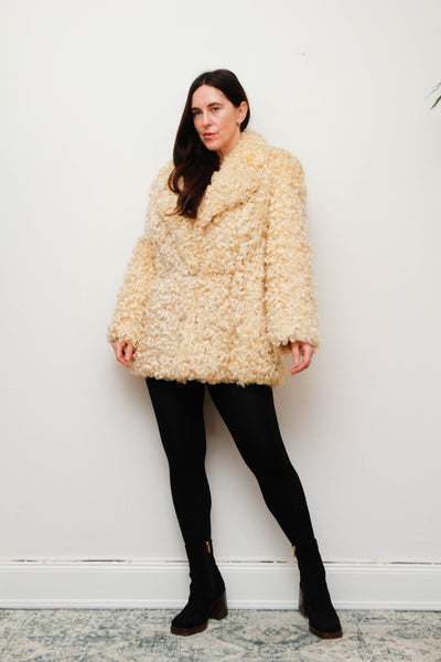 Vintage 1970s Mongolian Sheepskin Coat – Rare Statement Piece