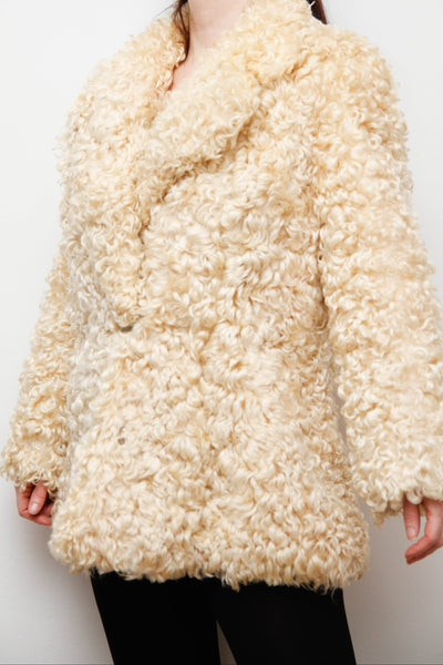 Vintage 1970s Mongolian Sheepskin Coat – Rare Statement Piece