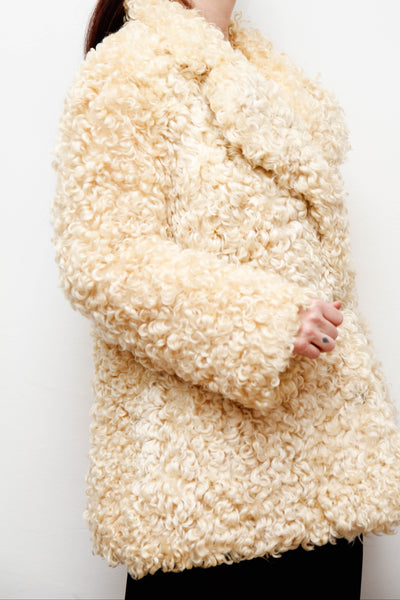 Vintage 1970s Mongolian Sheepskin Coat – Rare Statement Piece