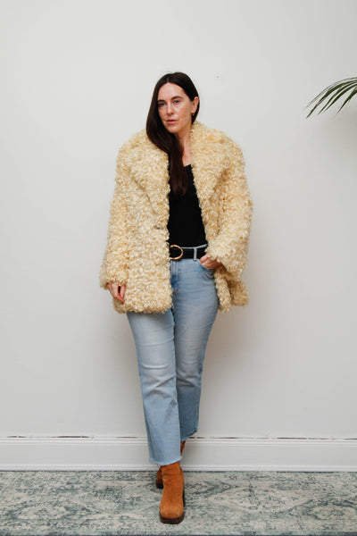 Vintage 1970s Mongolian Sheepskin Coat – Rare Statement Piece