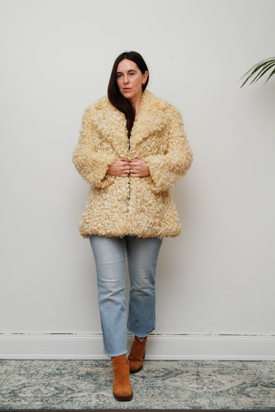 Vintage 1970s Mongolian Sheepskin Coat – Rare Statement Piece