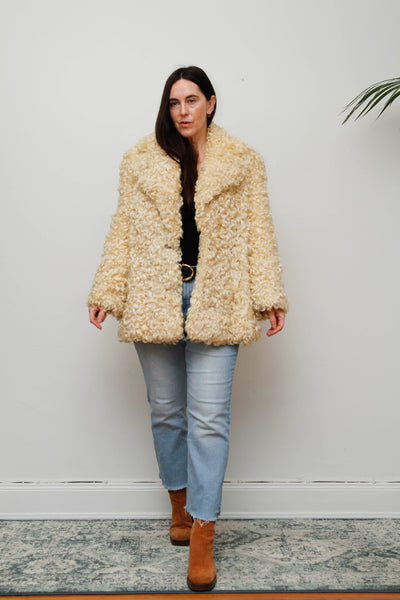 Vintage 1970s Mongolian Sheepskin Coat – Rare Statement Piece