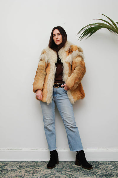 Rare Vintage Red Fox & Mongolian Lamb Fur Coat