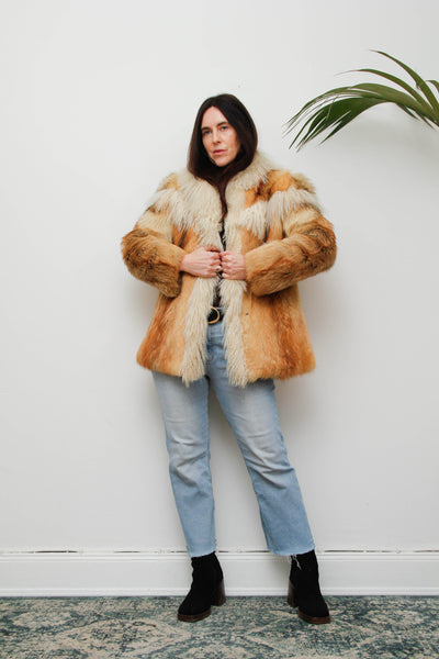 Rare Vintage Red Fox & Mongolian Lamb Fur Coat