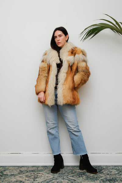 Rare Vintage Red Fox & Mongolian Lamb Fur Coat