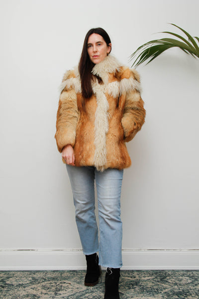 Rare Vintage Red Fox & Mongolian Lamb Fur Coat