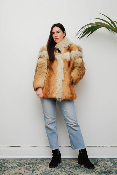 Rare Vintage Red Fox & Mongolian Lamb Fur Coat