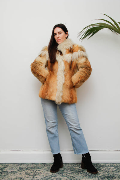 Rare Vintage Red Fox & Mongolian Lamb Fur Coat