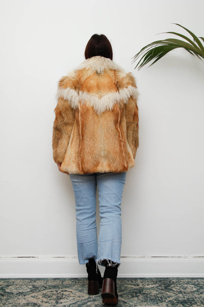 Rare Vintage Red Fox & Mongolian Lamb Fur Coat