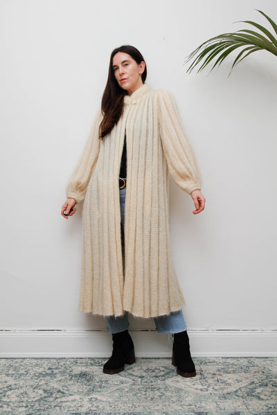 Very Rare Mary Farrin Mohair Knit Maxi Cardigan