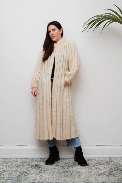 Very Rare Mary Farrin Mohair Knit Maxi Cardigan