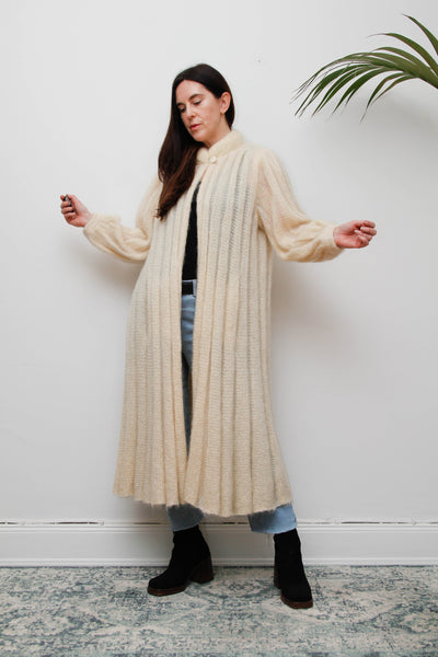 Very Rare Mary Farrin Mohair Knit Maxi Cardigan
