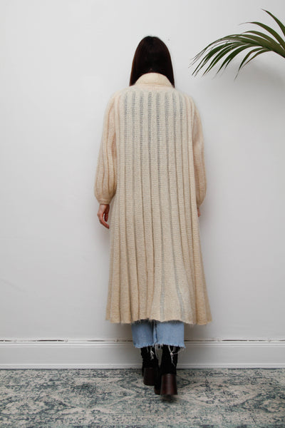Very Rare Mary Farrin Mohair Knit Maxi Cardigan