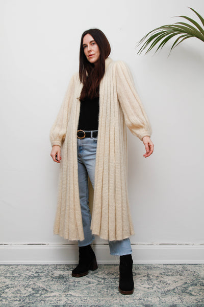 Very Rare Mary Farrin Mohair Knit Maxi Cardigan