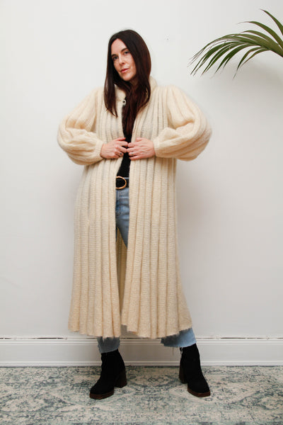 Very Rare Mary Farrin Mohair Knit Maxi Cardigan