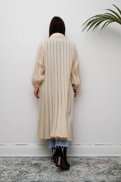 Very Rare Mary Farrin Mohair Knit Maxi Cardigan