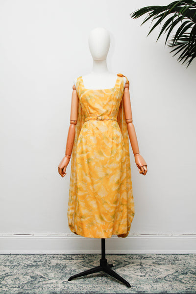 Vintage 1950s Joan Barrie New York Sunshine Floral Bubble Dress
