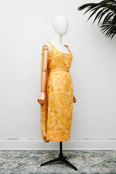 Vintage 1950s Joan Barrie New York Sunshine Floral Bubble Dress