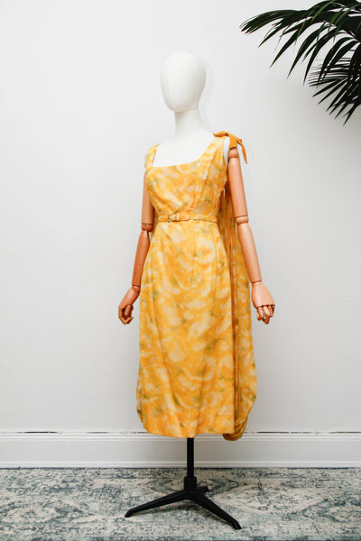 Vintage 1950s Joan Barrie New York Sunshine Floral Bubble Dress