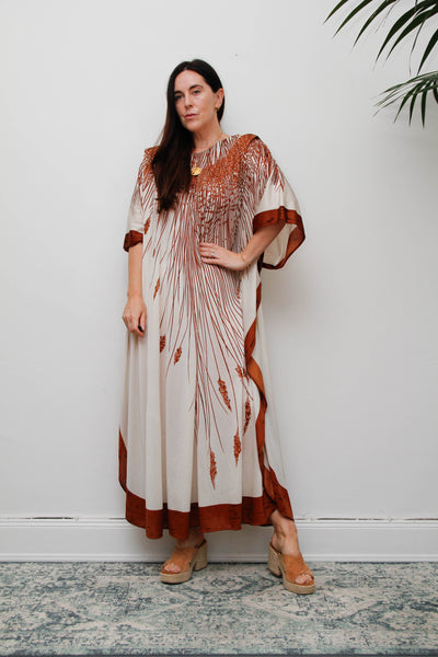 Rare 1970s Princess Raspanti Italian Batwing Kaftan Maxi Dress