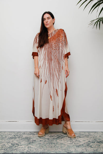 Rare 1970s Princess Raspanti Italian Batwing Kaftan Maxi Dress